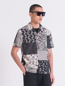 Antony Morato - Men Black Printed Resort Collar Short Sleeves Shirt
