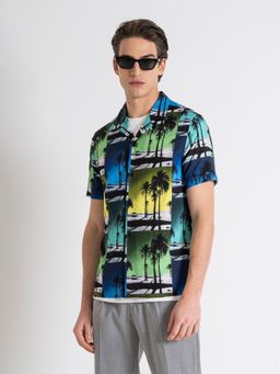 Antony Morato - Men Multi-Color Printed Resort Collar Short Sleeves Shirt