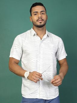 RIGO - Men Light Green Print Shirt