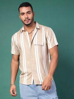RIGO - Men Beige Striped Shirt