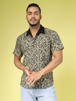 RIGO - Men Olive Printed Shirt