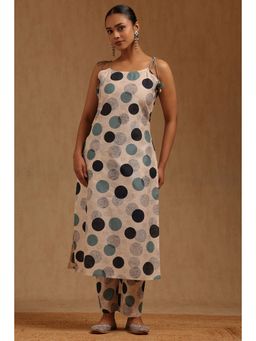 Soch - Cream Geometric Scoop Neck Kurta with Pant