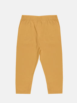 KiddoPanti - Girls Yellow Solid Capri