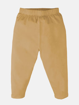KiddoPanti - Girls Beige Solid Capri