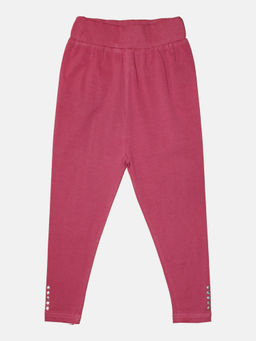 KiddoPanti - Girls Pink Solid Capri