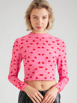 Outzidr - Street Pink Bird Print Full Sleeves Shirt