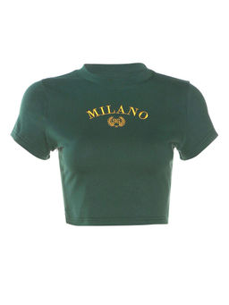 Outzidr - Street Green Fitted Crop T-Shirt