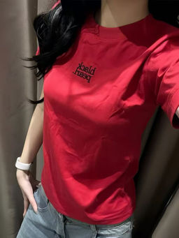 Outzidr - Street Red Embroidered Logo T-Shirt