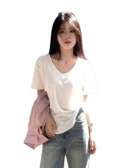 Outzidr - Street White Round Neck T-Shirt