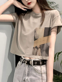 Outzidr - Street Grey Graphic Printed T-Shirt