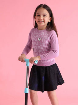 U.S. POLO ASSN. - Girls Flip Sequence Sweatshirt Pink