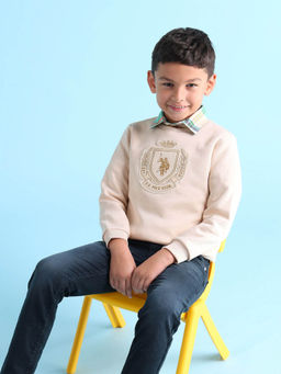 U.S. POLO ASSN. - Boys Logo Printed Sweatshirt Beige