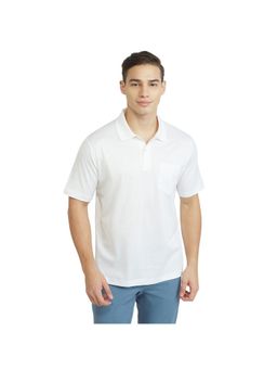 ColorPlus - Men White Solid Half Sleeve Polo T-Shirt
