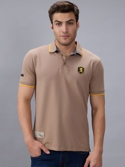 Giordano - Men Brown Slim Fit Solid Polo T-Shirt