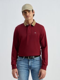 GANT - Men Red Full Sleeve Regular Fit Polo T-Shirt
