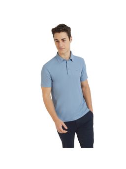 Park Avenue - Men Medium Blue Slim Fit Solid Half Sleeve Polo T-Shirt