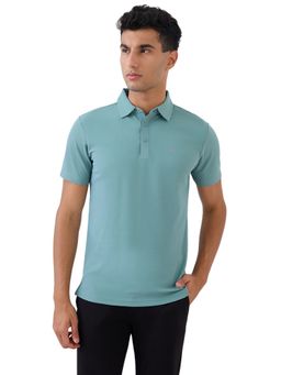 Park Avenue - Men Light Green Slim Fit Solid Half Sleeve Polo T-Shirt