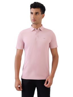 Park Avenue - Men Pink Slim Fit Solid Half Sleeve Polo T-Shirt