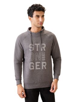 Parx - Grey Regular Fit Pattern Printed Full Sleeve Sweatshirt