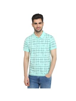 Parx - Men Regular Fit Medium Green Cotton Blend Polo Neck T-Shirt
