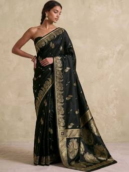 SATRANI - Black Weaving Silk Saree