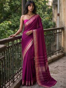SATRANI - Purple Weaving Silk Saree