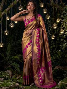 SATRANI - Copper Weaving Silk Saree