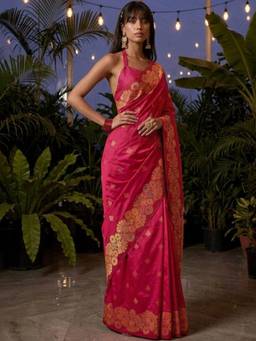 SATRANI - Pink Weaving (Dual Tone) Silk Saree