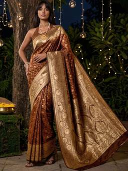 SATRANI - Brown Weaving Silk Saree