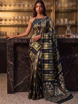 SATRANI - Black Weaving Silk Saree