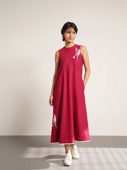 Pink Fort - Cotton Placement Printed Dress
