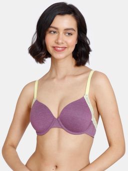 Zivame - Happy Basics Padded Wired 3-4th Coverage T-Shirt Bra - Purple Passion
