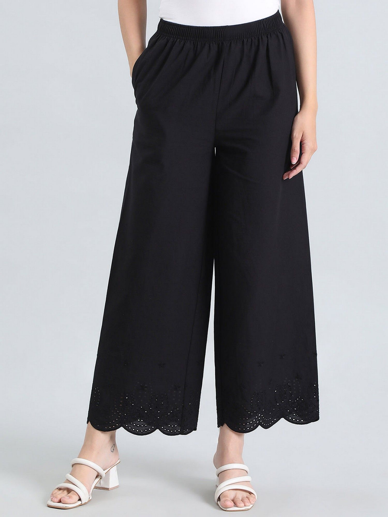 go colors Cotton Hakoba Black Palazzo-picture-13