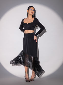RSVP by Nykaa Fashion - Nikhil Thampi Black Romancing The Dark Skirt
