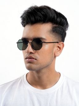 Joker and Witch - Joker & Witch Suga Octagon Irregular Black and Green Sunglasses (50)