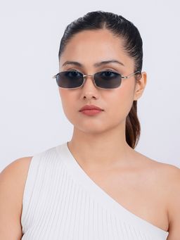 Joker and Witch - Joker & Witch Jisu Rectangle Black Sunglasses (50)