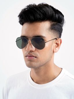 Joker and Witch - Joker & Witch Rafael Black & Green Aviator Sunglasses (62)