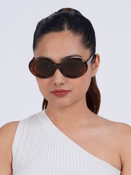 Joker and Witch - Joker & Witch Estela Oval Brown Sunglasses (50)