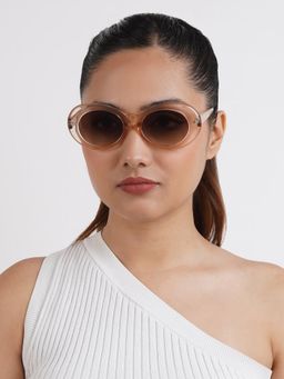 Joker and Witch - Joker & Witch Estela Oval Champagne Sunglasses (50)