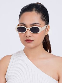 Joker and Witch - Joker & Witch Ovalina Cream Rectangular Sunglasses (50)