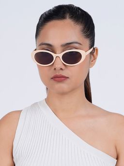 Joker and Witch - Joker & Witch Kyoko Oval Beige Sunglasses (53)