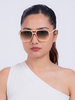 Joker and Witch - Joker & Witch Urbana Beige & Brown Rectangular Aviators (53)