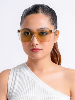 Joker and Witch - Joker & Witch Tenzin Rimless Beige Tinted Oversized Sunglasses (60)