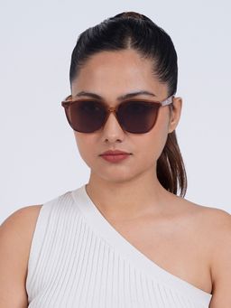 Joker and Witch - Joker & Witch Rei Champagne and Brown Wayfarer Sunglasses (58)