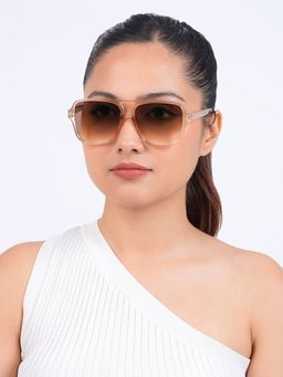 Joker and Witch - Joker & Witch Danielle Oversized White and Brown Sunglasses (55)