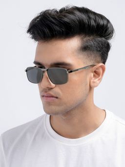 Joker and Witch - Joker & Witch Valerio Rectangular Shield Grey Sunglasses (60)