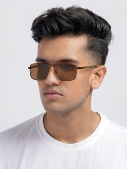 Joker and Witch - Joker & Witch Valerio Rectangular Shield Brown Sunglasses (60)