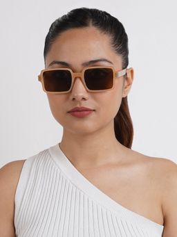 Joker and Witch - Joker & Witch Mariana Brown & Beige Rectangular Sunglasses (50)