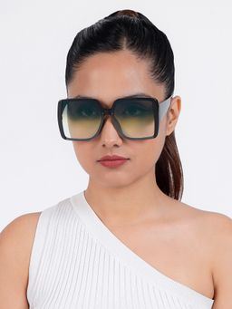 Joker and Witch - Joker & Witch Rave Black & Yellow Oversized Sunglasses (60)