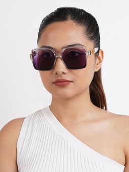 Joker and Witch - Joker & Witch Tea Party Square Purple Sunglasses (58)